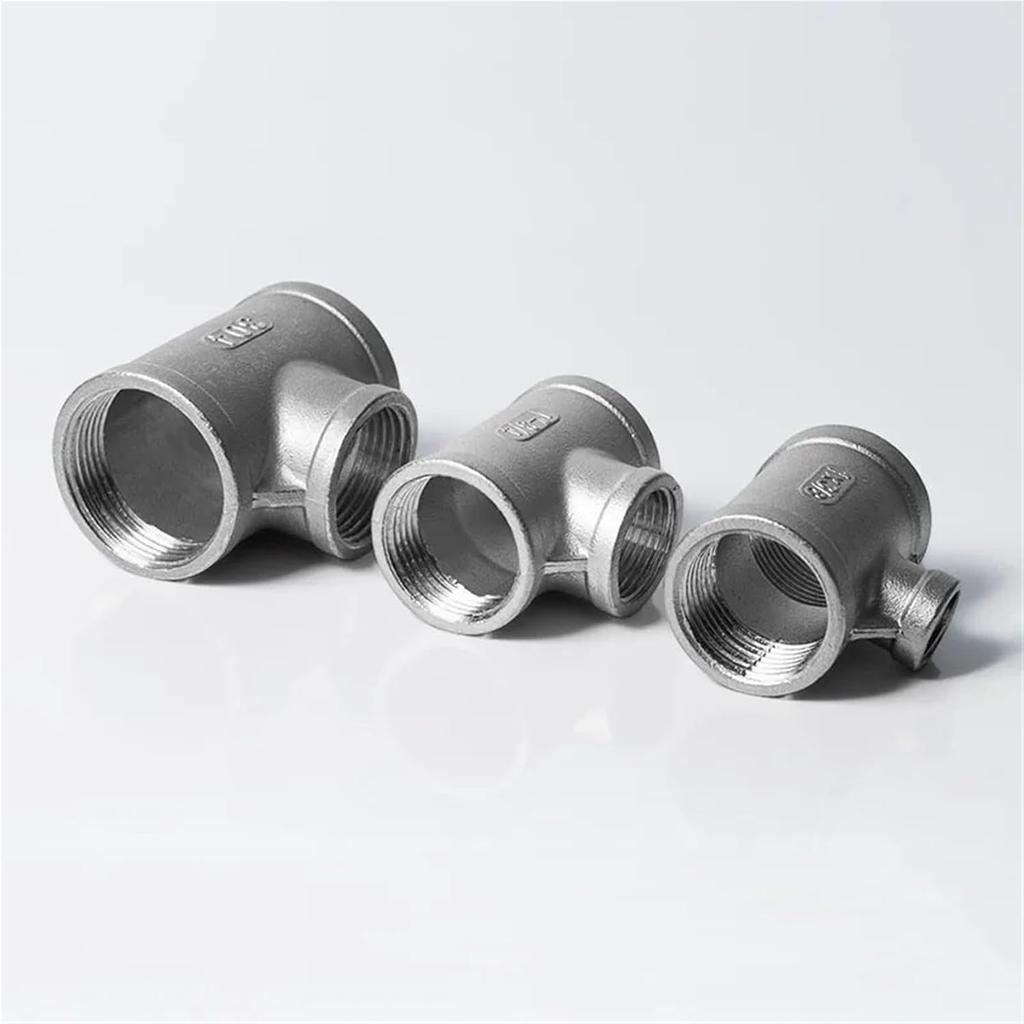 1/2" 3/4" 1" 1-1/4" 1-1/2" BSPP Female Thread Tee Three Way 304 Stainless Steel Pipe Fitting Reducer Connector Coupler Adapter(1.5-1.5-1)