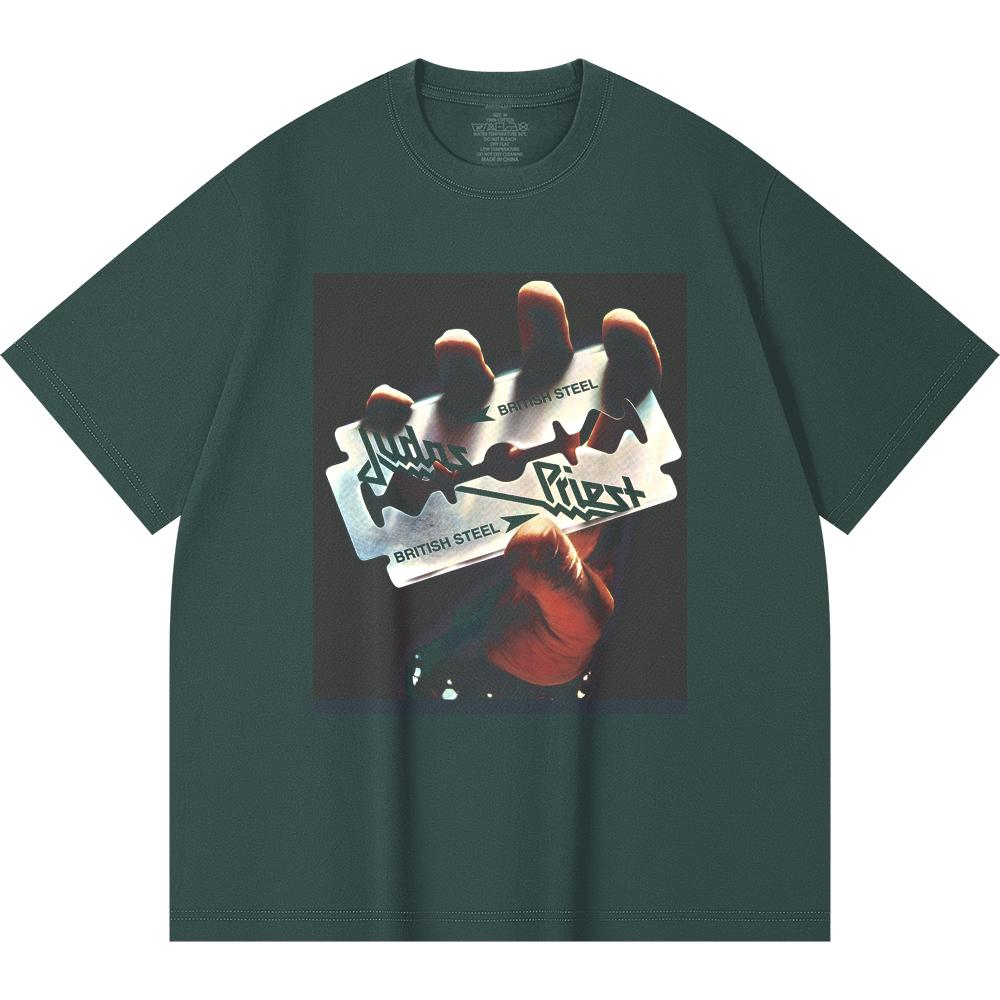 230 Gsm 100% Cotton Heavy Metal T-Shirt  Rock Band Popular Music Print Unisex Heavy Cotton T Shirt