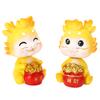 2pcs Zodiac Dragon Ornaments Resin Chinese New Year Dragon Figurines Hand Painting Shaking Dragon St