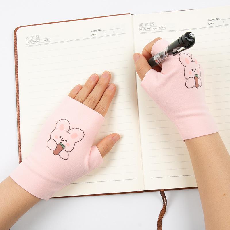 Children's Half-Finger Warm Gloves with High Elasticity and Self-Heating German Velvet, Anti-Frostbite.