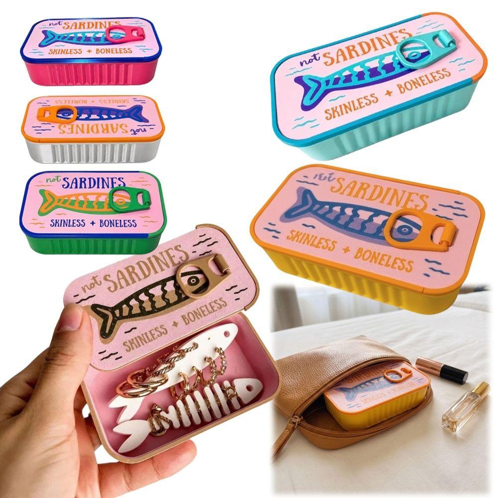 Durable Sardine Tin Jewelry Box 3D Printed Fish Bone Jewelry Box  Gift Box