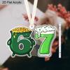 St. Patrick's Day Acrylic Hanging Ornament - Money Pot & Beer Pattern, 67 Unique Pendants/Drops/Finials, Ideal Festival Gift for Friends & Family