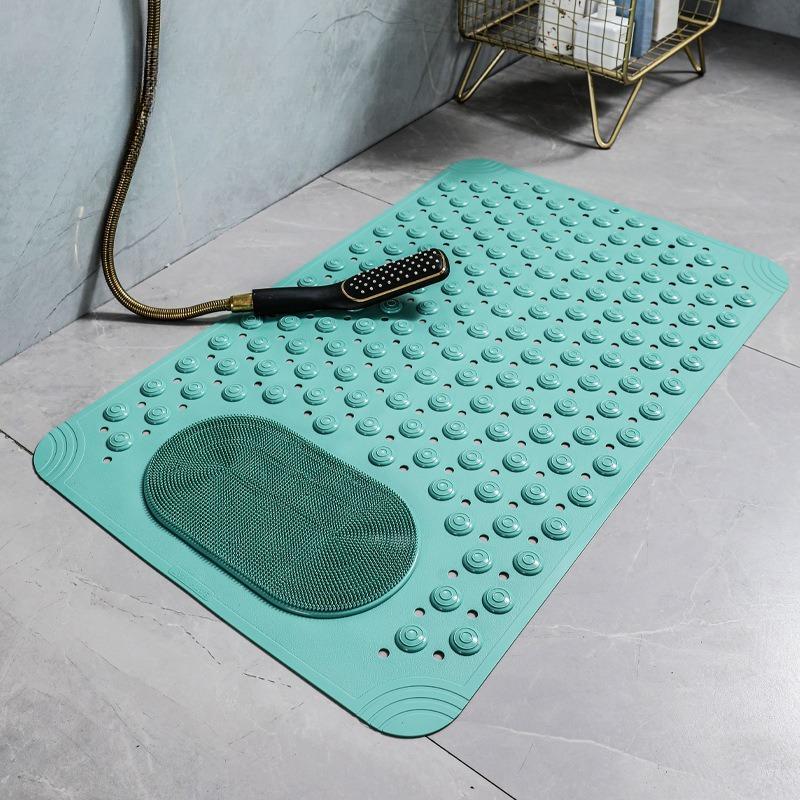 Non Slip PVC Bath Mat with Suction Cup Massage Bumps Quick Dry Bathroom Rug Shower Safety Carpet Strong Drainage Bathroom Carpet