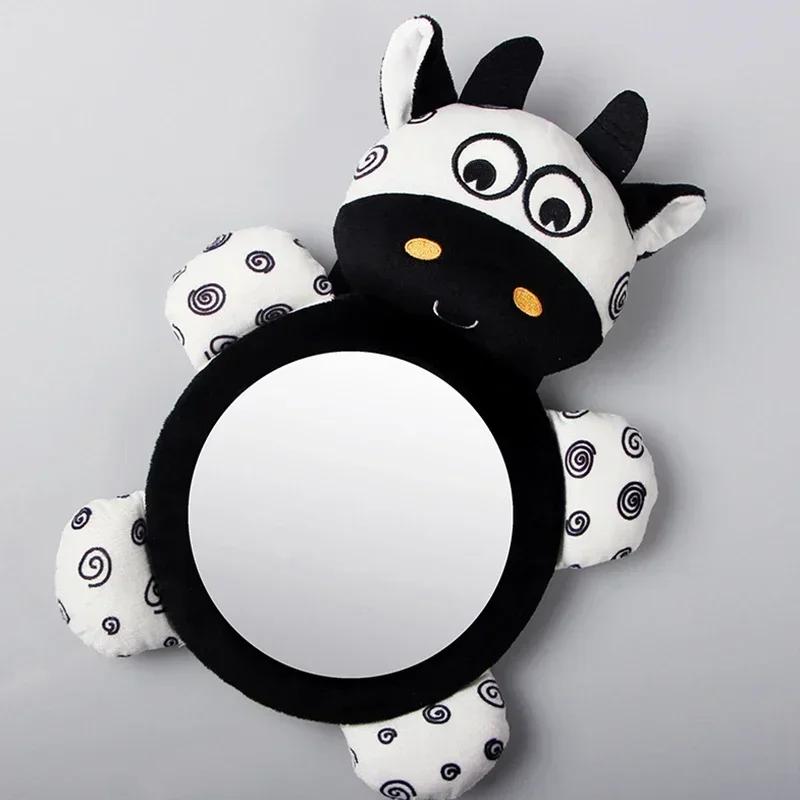 Espejo Retrovisor para Asiento Trasero Blanco Negro Espejo para Coche de Bebé Espejo Retrovisor para Reposacabezas de Asiento de Seguridad Monitor para Niños en Coche Mirando Hacia Atrás