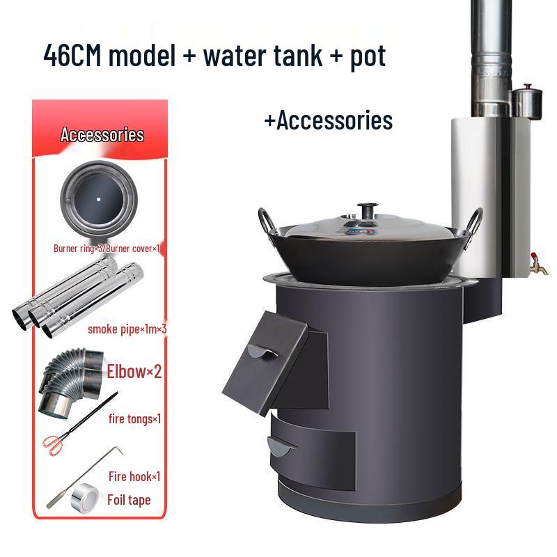 Portable Smokeless Wood-Burning Firewood Stove for Efficient Heating