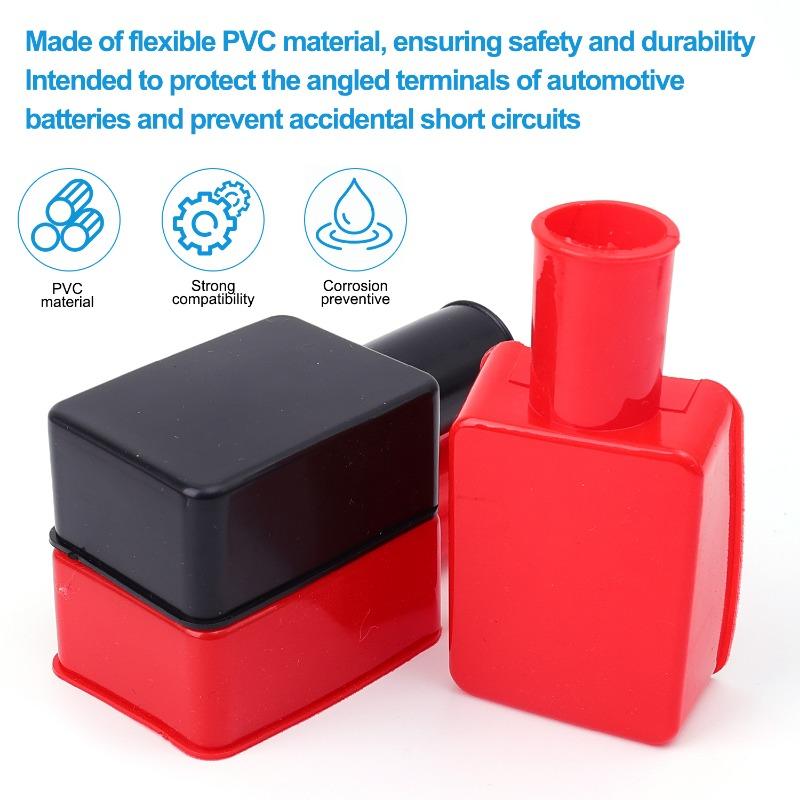 Car Battery Pole Positive and Negative Protection Cover Soft Plastic Flexible Battery Terminal Insulator Protective 2pcs/set