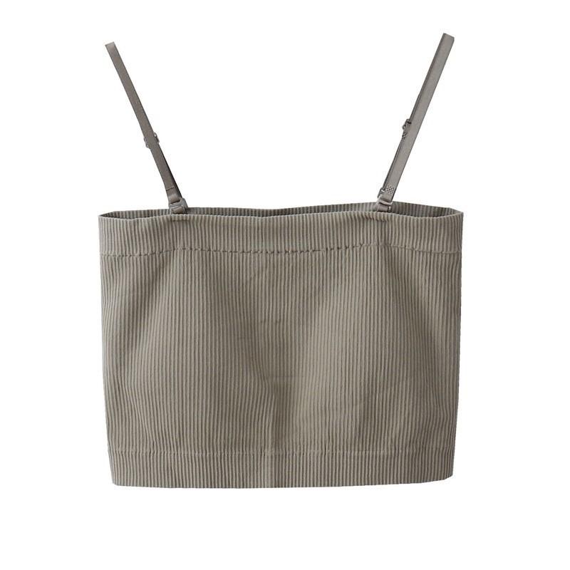 

Новый жилет на бретельках для женщин, летний уличный, корейская версия, анти-легкий, с нагрудной подкладкой, протирающий грудь, темперамент с коротким жилетом One size