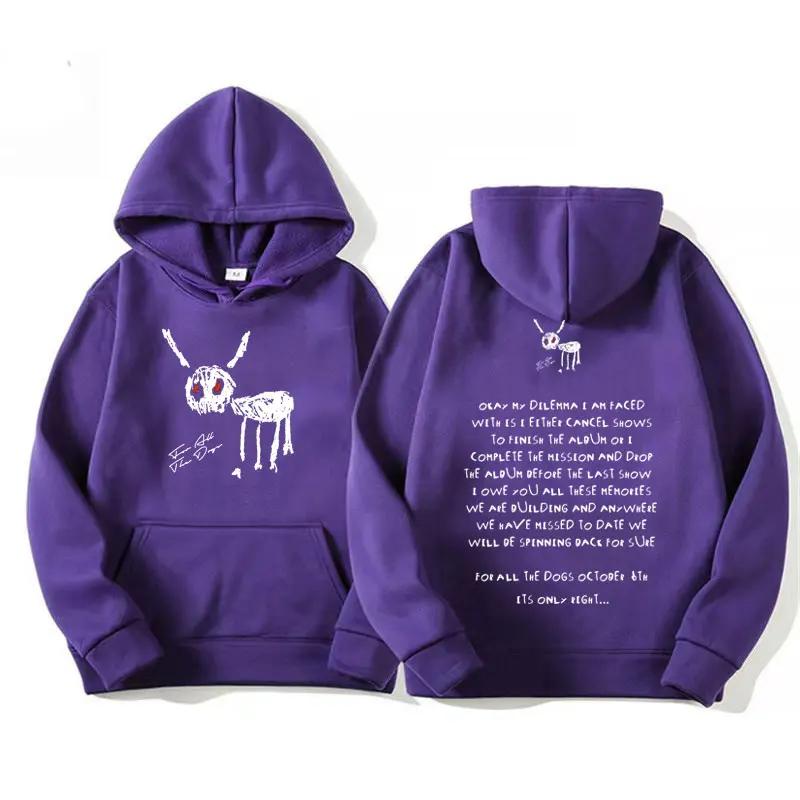 Rapper Drake for All The Dogs Letter Hoodie Men's Vintage Pullovers Sweatshirt Fashion Retro Oversized Hooded Streetwear