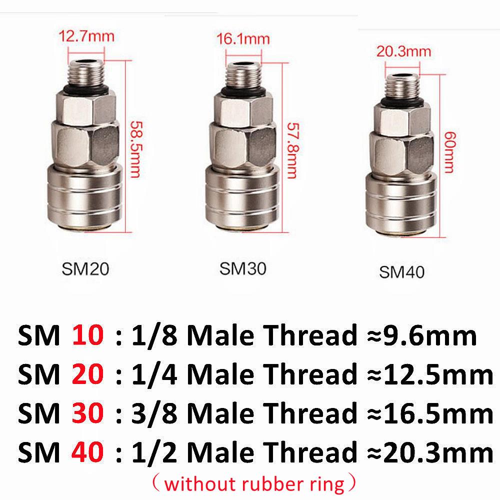 Pneumatic Fitting C Type Self-locking Quick Coupling Connector Coupler For Air Compressor SP PP SM PM SH PH SF PF 10 20 30 40