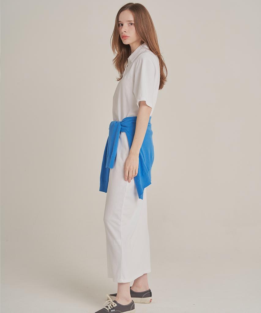 Iteoneolmomeonteu Pique Maxi Dress _ White