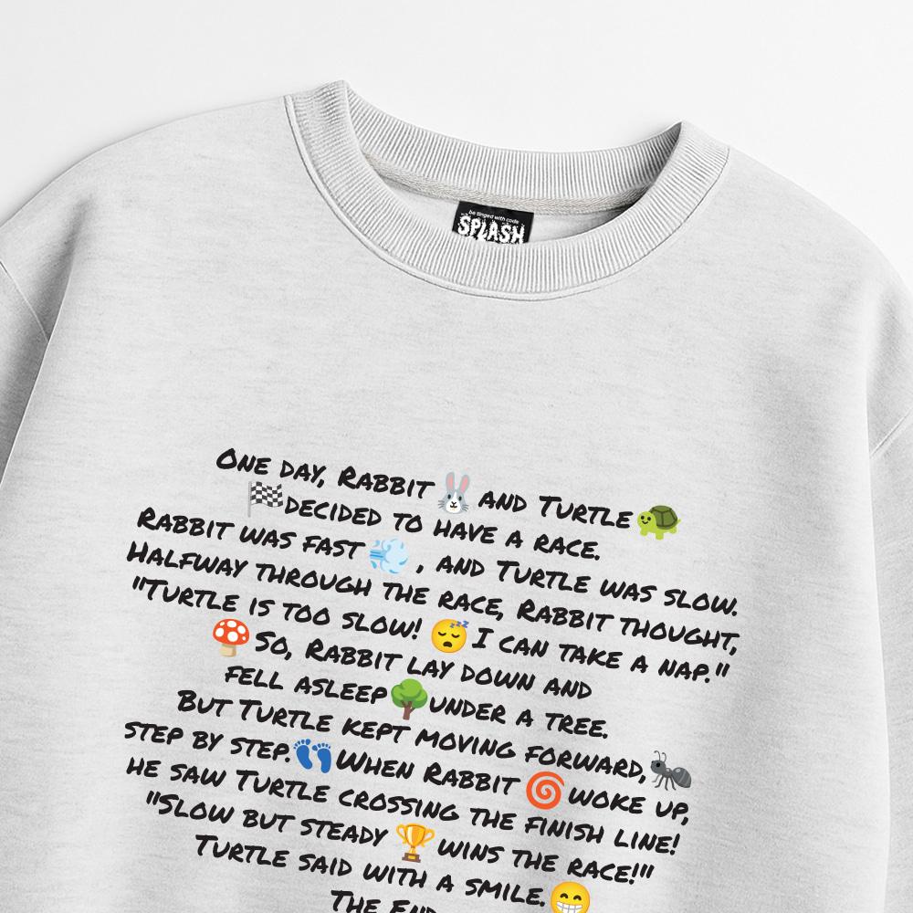 Seupeullaesikodeu Heavy Crewneck Sweatshirt Melange White - Rabbit And Turtle