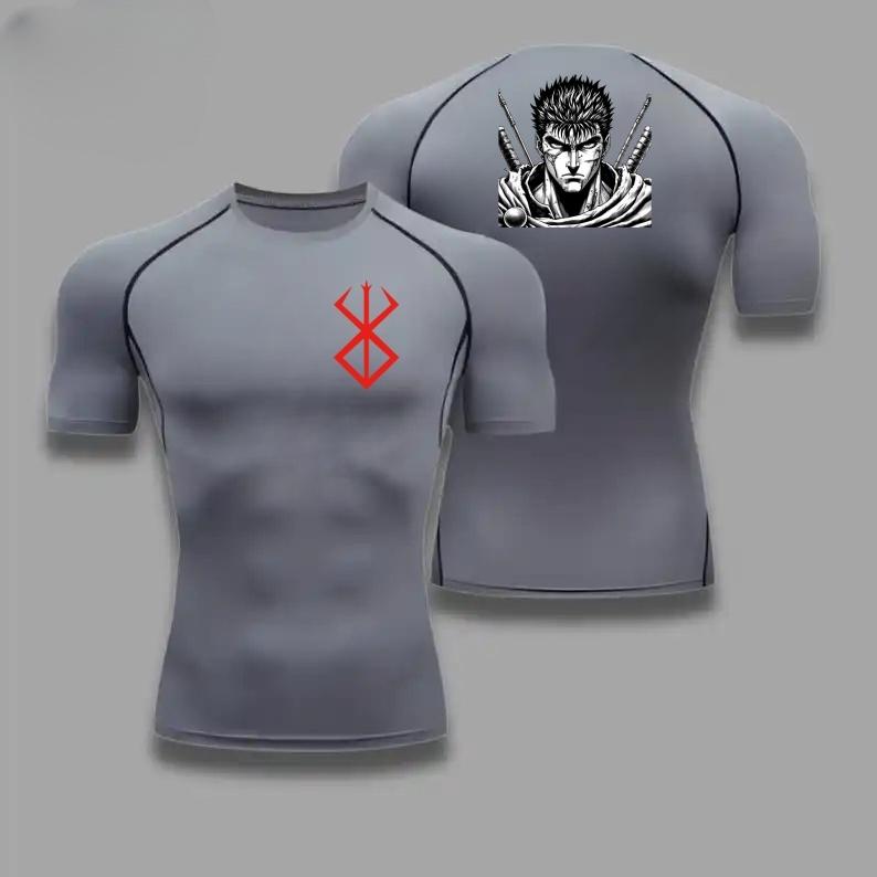 Men Compression T-Shirt for Fitness Running Sports Quick-Dry Guts Breathable Short Sleeves Stretchy Fabric for Summer Workouts