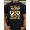 European Sizes Casual Short Sleeve T-Shirt - "The Reason I'm Old & Wise" Humorous Print, Regular Fit, Machine Washable Summer Tee, Vintage Style