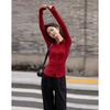 Demana Women's Retro Color-Block Wool Blend Knit Sweater