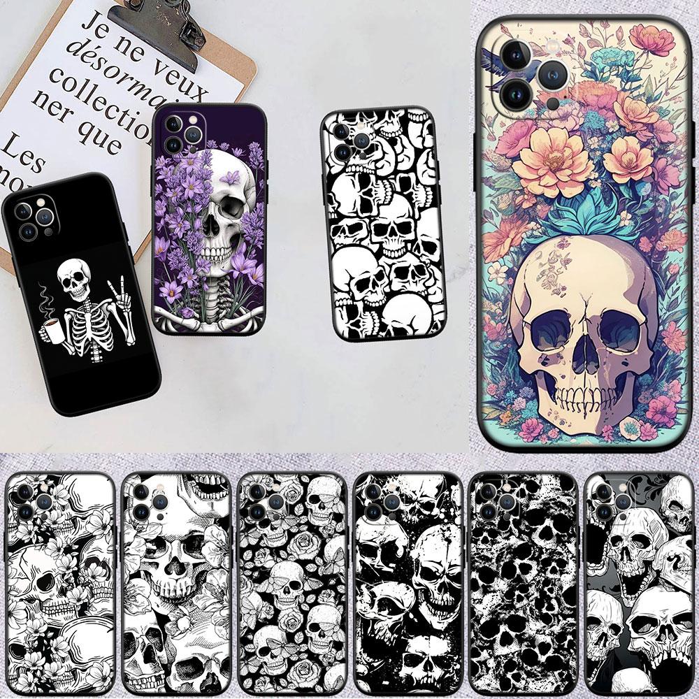 LO87 Skeleton Skull Phone Case for Samsung Galaxy A11 A12 A13 A15 A52S A53 A55 A56 A70 A71 A72 A73 F06 F16 F56 S10 Plus S10e