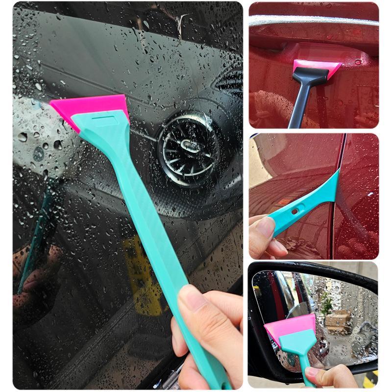 1Pcs Car Corner Windshield Handheld Cleaning Tool Small Window Tint Mirror Squeegee Different Softness Rubber Blade Scraper