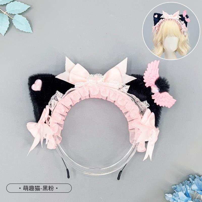 Subculture Diablo Gothic KC headdress Lolita bow headband two-dimensional cat ear headband