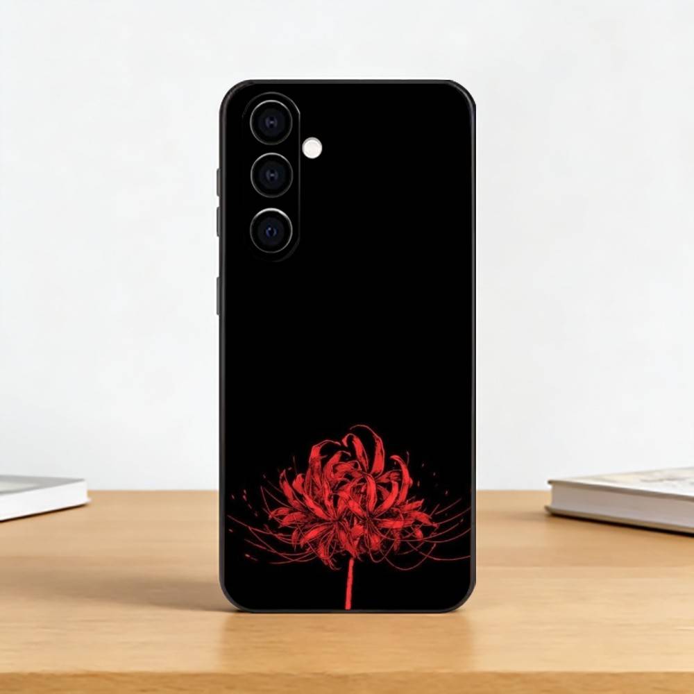 Red Spider L-lily Phone Case For Samsung Galaxy A73,A72,A71,A70,A53,A52,A51,Others Soft Black Cover