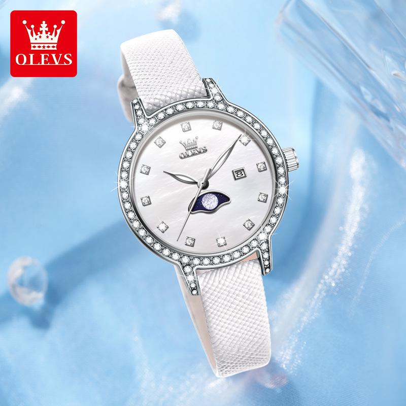 

OLEVS Модные часы с бриллиантами Кварцевые часы с календарем Женские часы Женские часы