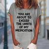 Women Summer T Shirt  Print Personalized Trend Short Sleeve Tees Casual   Printed  Tops