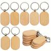 Wooden Keychain Blanks with Ring Buckle, Assorted Wood Key Tags for DIY Engraving, Crafts, Valentine'S Day Gift, Ladies Key Ring Set