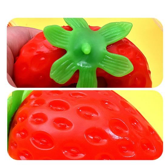 Anxiety Relief Strawberry Squeeze Toy Slow Rebound Simulated Fruit Fidget Toy Anti-stress Sensory Ball Decompression