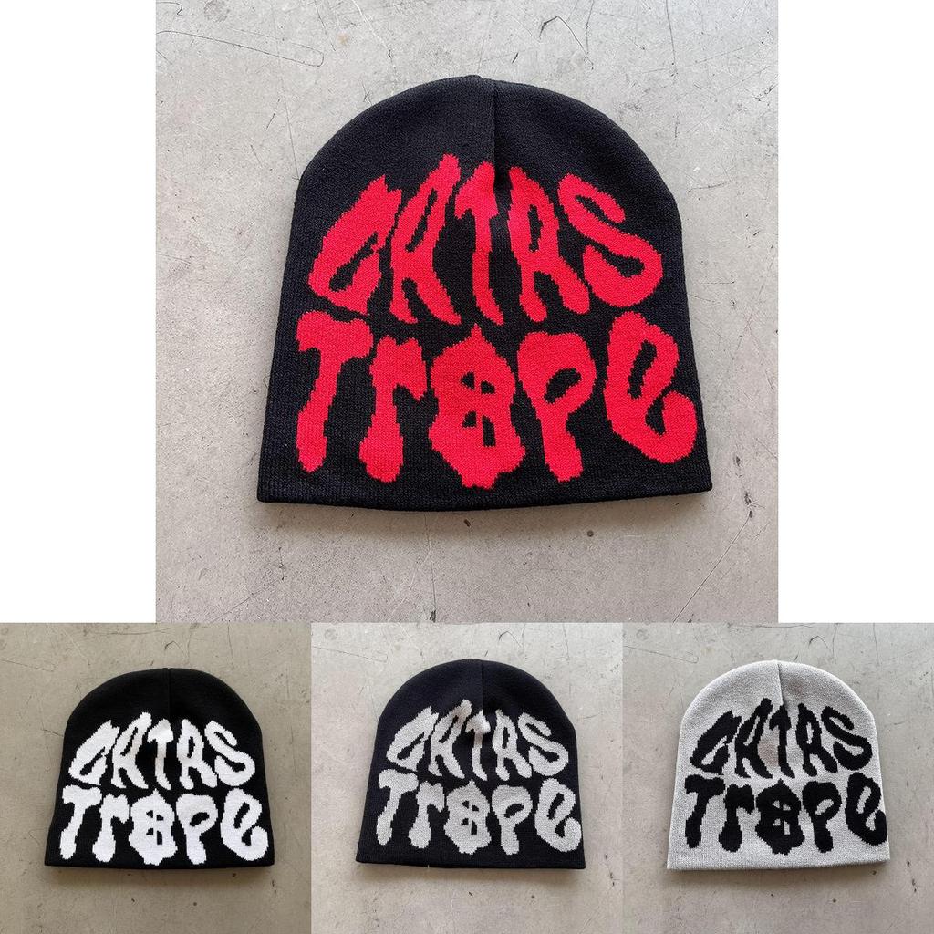 Unisex Knitted Cold Weather Hat With Letter Pattern For Outdoor Activities