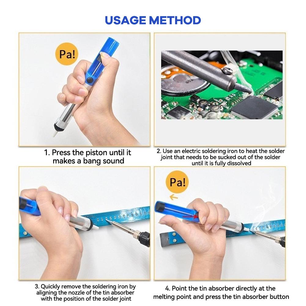 Soldering Sucker Pen Aluminum Metal Desoldering Pump Suction Tin Removal Vacuum Soldering Iron Desolder Hand Welding Tools