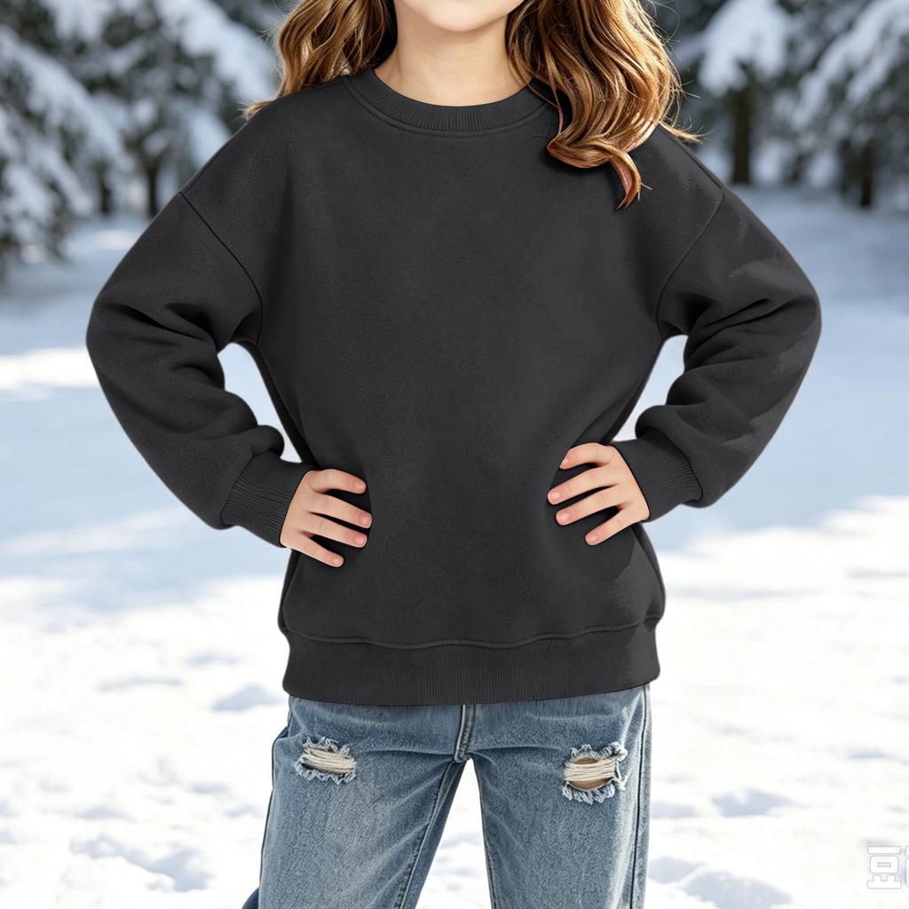 Boys Girls Long Sleeve Color Casual Hoodie Pullover Sweatshirt for Kids