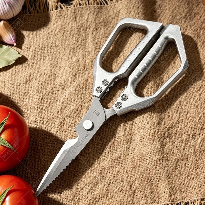WXCOO Kitchen Scissors SK5 Multifunctional Fish Scale Chicken Bone Scissors Stainless Steel Barbecue Meat Walnut Scissors