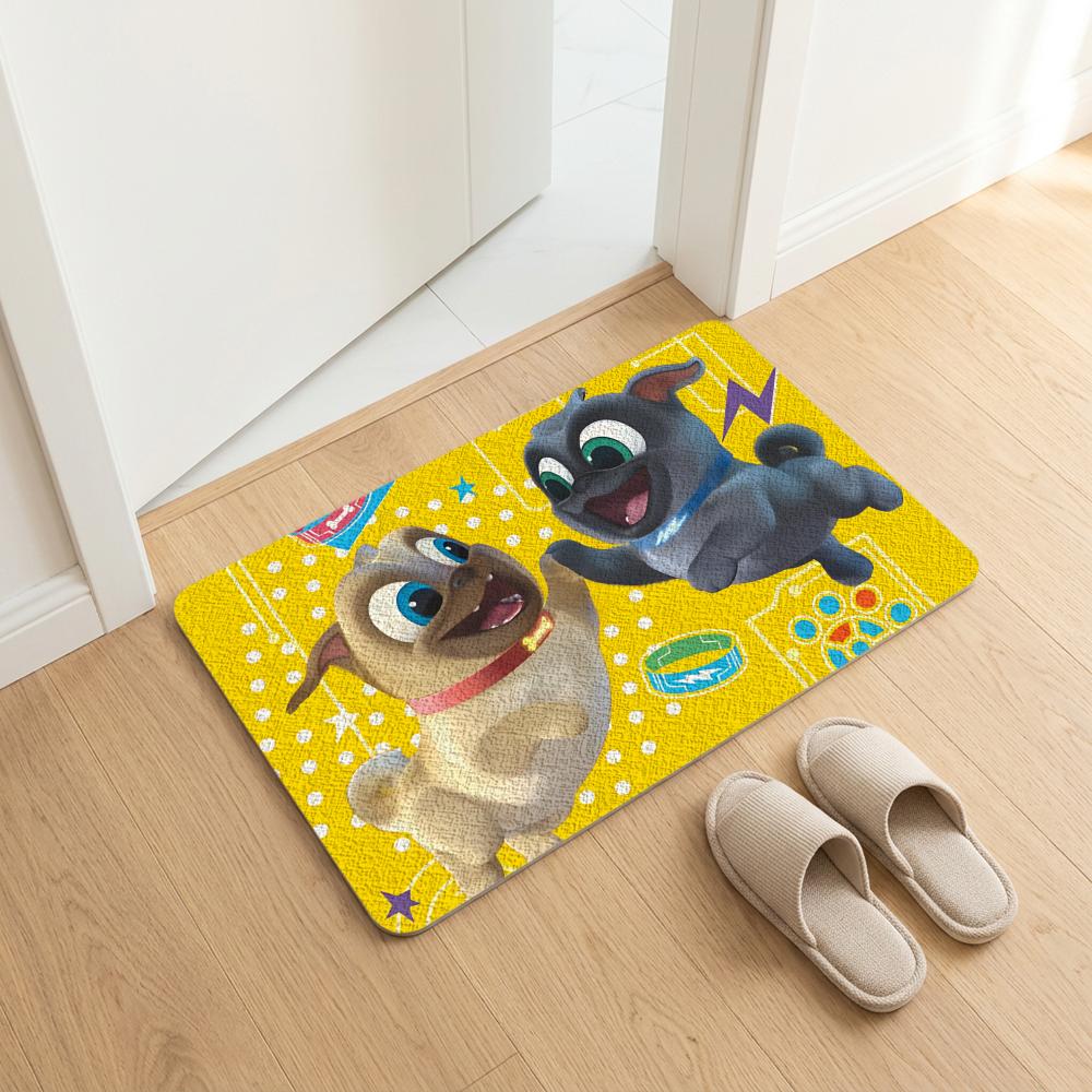 Cartoon P-Puppy D-Dog P-Pals Floor Mat Diatomite Bath Mat, Quick Dry, Absorbent, Multi-Scene Mat 40cm x 60cm