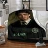 Custom Name Slytherin Pride Honor Blanket for Couch & Bed, Plush Cozy Fuzzy Blanket Super Soft & Warm Blankets for Fall and Winter. 090866
