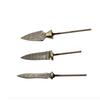 Dropship Real Damascus Steel Semi-finished DIY Tea Knife Blanks Mini Straight Knife Needle with Brass Fittings