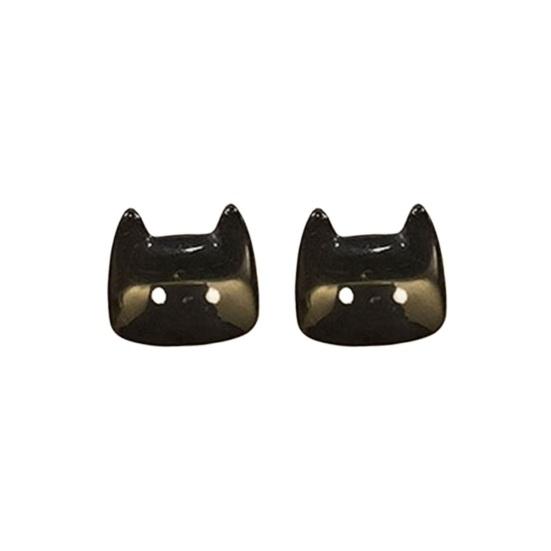 1 Paar Damen Ohrstecker Imitation Kristall Farbverlauf Cartoon Katze Design Ohrstecker Schmuck Geschenk