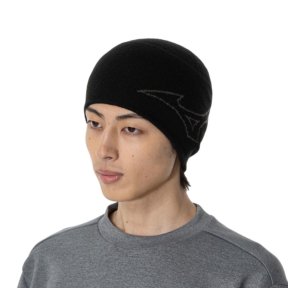 

Mizuno Breath Thermo Knit and Training Adult Size Cap, Moisture-Wicking, Heat-Generating, Cold-Weather Wear, 32JWA503, Black, (Head Circumference чорний