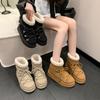 New Short-top, Fleece and Thickened Warm Cotton Shoes for Women Wearing Snow Boots In Large Size