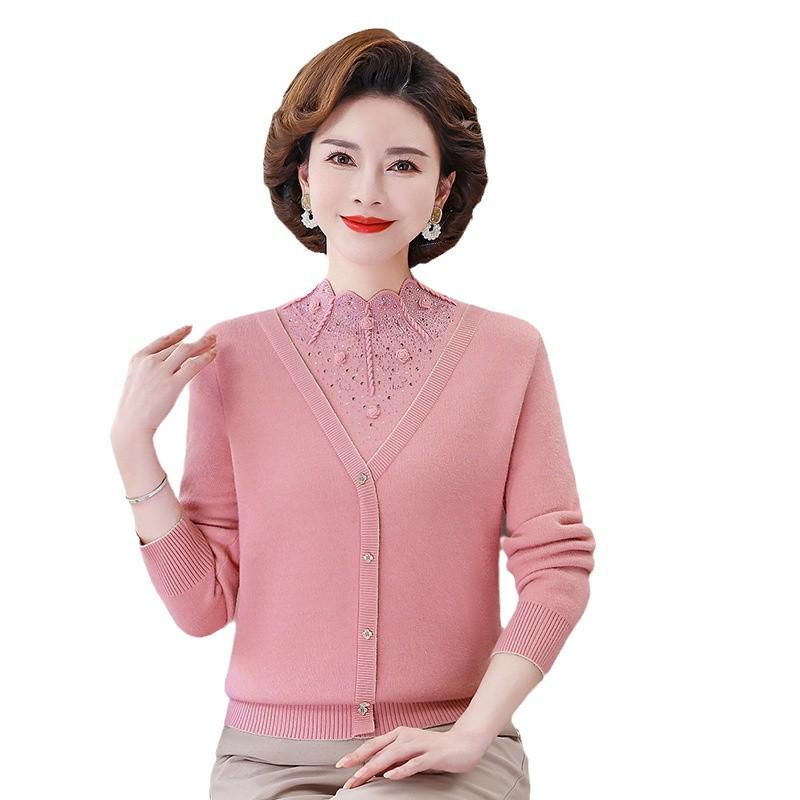 Cozy Velvet-Lined Sweater: Fashionable Base Layer for Middle-Aged & Elderly Women