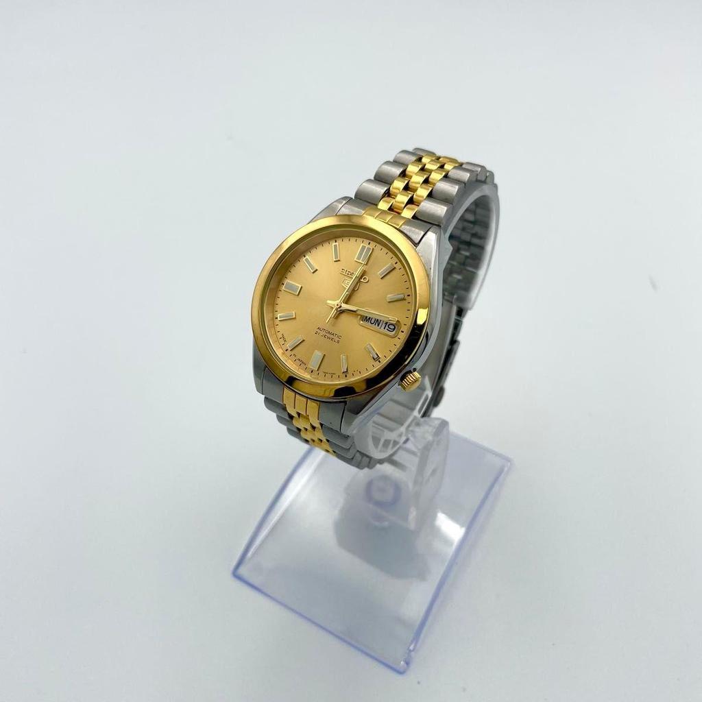 Used [Good condition] SEIKO Seiko 5 watch automatic analog 3-hand gold combination SNKC44J1 7S26-00X0 in operation