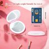 LED Compact Mirror with Lights 1X/3X Magnification Pocket Mirror with Rechargeable Travel Portable Handheld Mirror for Gifts