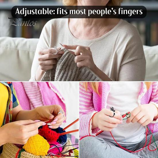 Dragon Crochet Tension Rings Adjustable Crocheting Rings with Metal Spiral Stitch Markers Dragon Yarn Holder Ring with Storage Box for Knitting