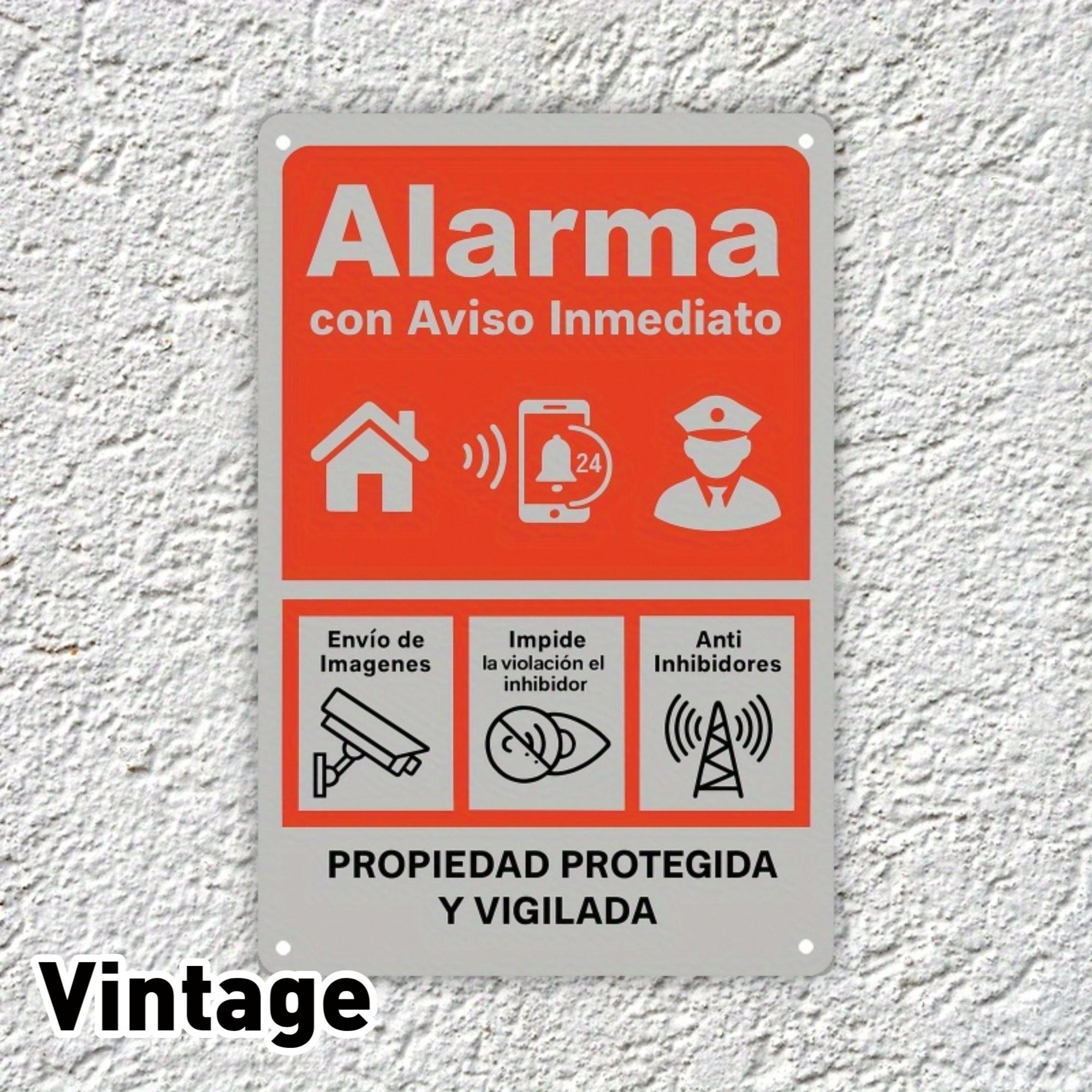 

Metal Sign 19 81x29 3819inch Alarm Style Bilingual SpanishEnglish Security Warning Wall Art with Burglary Fire Safety Ico 20x30cm（7.8x11.8inch）