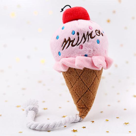 Interactive Plush Dog Toy Dental Health Bite-resistant Cartoon Animals Design Built-in Sound Squeaky Dog Toy with Ropes