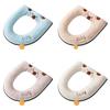 Winter Warm Toilet Seat Cover With Cartoon Bear Pattern Thicken Cushion Bathroom Essential Kids Friendly Cartoon Cover
