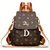 Retro Printed Backpack Women's New Trend Simple Large-capacity Travel Bag Multi-functional Dual-purpose Casual Backpack