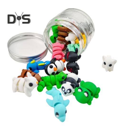 

Mini Articulated Animal Figurines 3D Printed Animal Ornaments Flexible Animals Stress Relief Toys for Home Office Desktop Decor 15 pcs