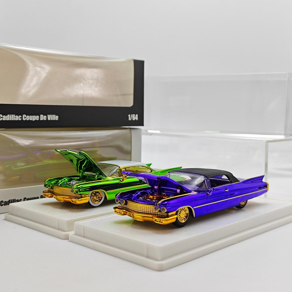 Mechanic 1:64 Cadillac Deville 1960 Gold Wheel Diecast Collection Car Model