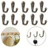 10PCS Wall Mounted Hook Metal Coat Bag Towel Hat Hanger Single Hook for Kitchen Office Bathroom Home Storage
