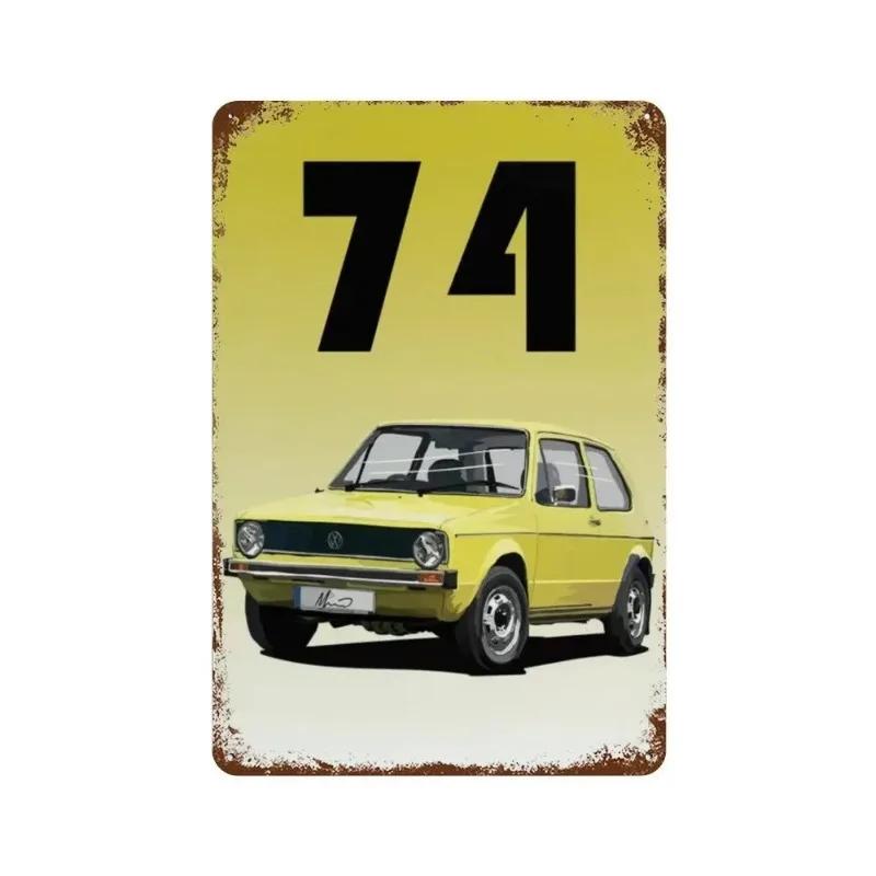 Metal Tin Poster 80s GTI Sports Classic Car Retro Metal Tin Sign Plaque Poster for Bar Club Wall Home Vintage Wall Plate Pendant