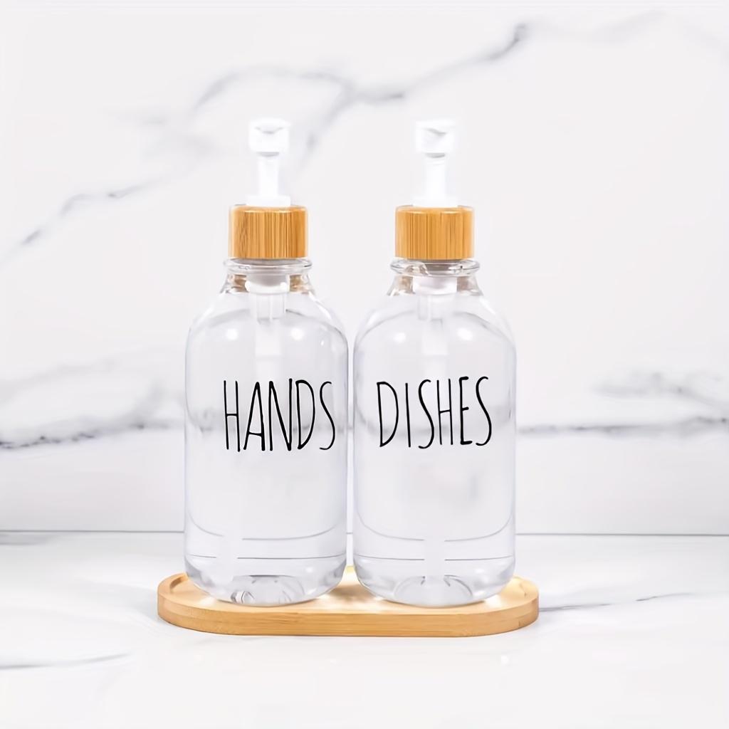 

Soap Dispenser Bottle with Trays, Bamboo Lid Soap Bottle with Anti-Rust Pump, Hand Dish Soap Dispenser for Kitchen Shampoo чистый