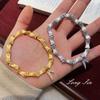 Metalworking Silk Joint High Bamboo Joint Bracelet, Bracelet, Elastic Rope, Light Luxury High-End Jewelry.